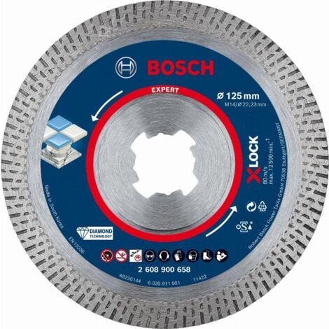 Bosch Accessories 2608900658 EXPERT HardCeramic X-LOCK Disque à tronçonner diamanté Diamètre 125 mm Ø de perçage 22.23