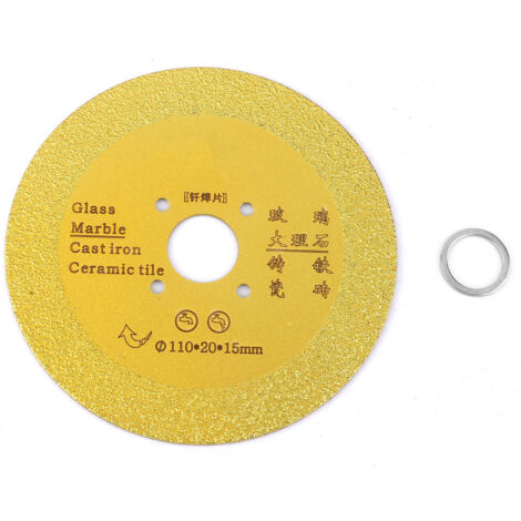 Disque diamanté 110mm pour coupe et meulage de céramique, verre, pierre - Lame brasée (01)