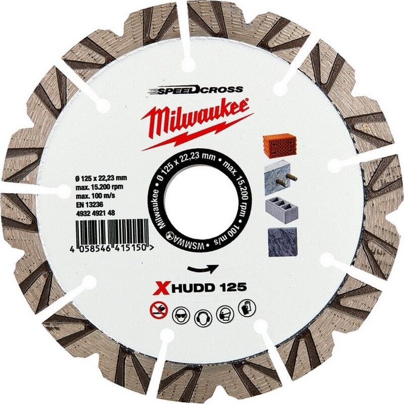 Milwaukee - Disque Diamanté 125 mm speedcross xhudd – longue durée, coupe agressive