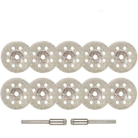 Disque Diamanté - 22 mm - Pour Coupe Métal Verre Béton - Outil Rotatif - Lot de 10