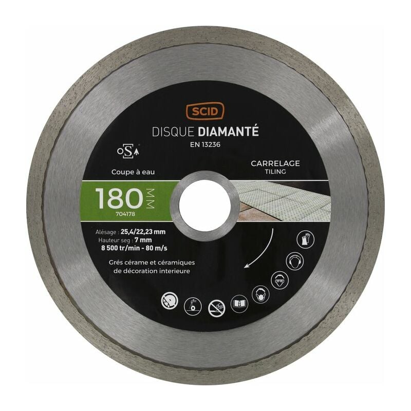 Disque diamanté carreleur expert Scid Diamètre 180 mm
