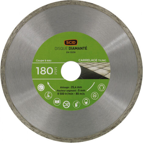 Disque diamanté de carreleur 180mm alésage 25,4mm - SCID