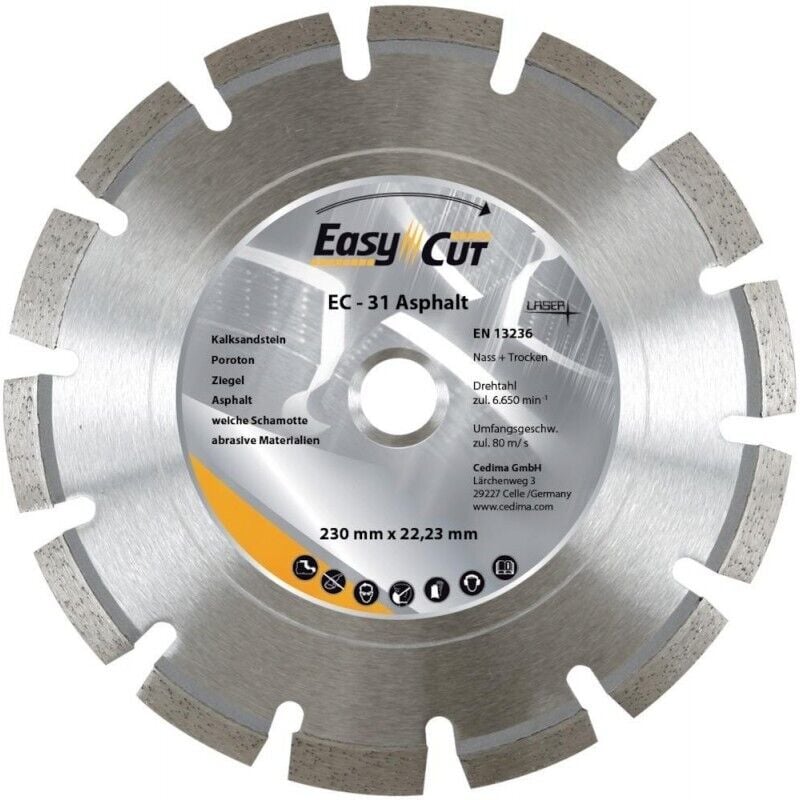 Cedima - Disque diamanté ec- 31 230x2,4x10x22,23mm