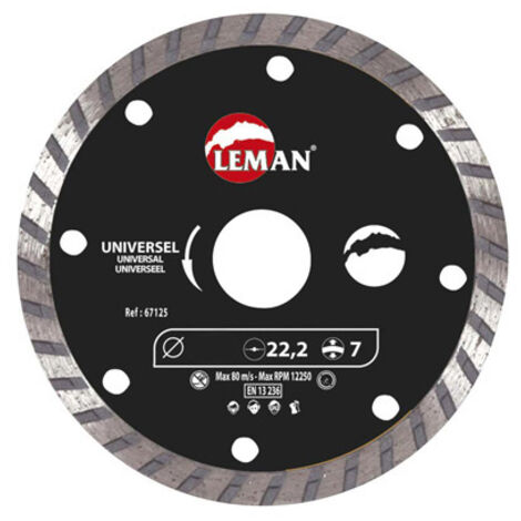 Disque diamanté général pour construction 115mm continu 67115 leman