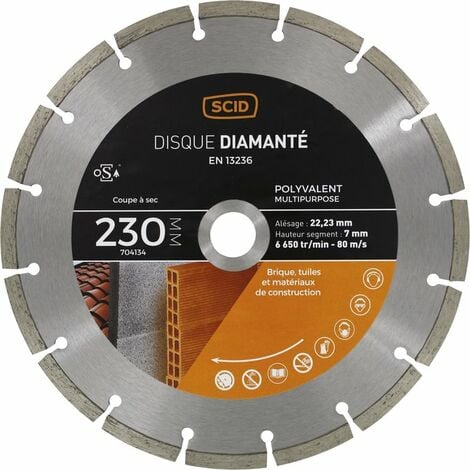 Disque diamanté polyvalent matériaux SCID - Diamètre 230 mm