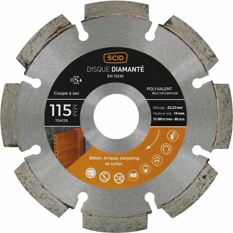 Disque diamanté polyvalent SCID - Diamètre 115 mm