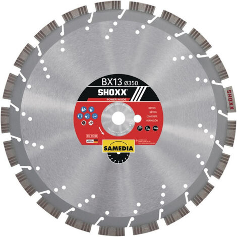 Disque diamanté SHOXX BX13 D. 350 mm perçage 25.4/20 mm soudé au las
