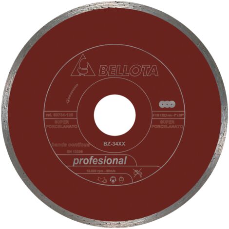 Disque diamantée à jante continue professionnel (idéal 20mm) BELLOTA  125 mm