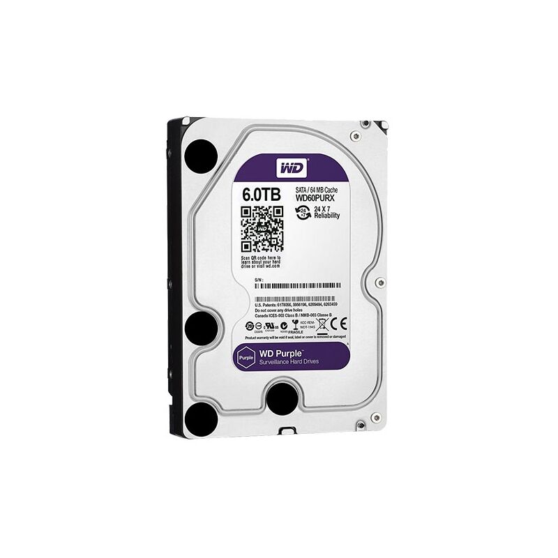 Disque dur 3.5 Western Digital purple 6TB SATA3 64MB WD60PURX video surveillance
