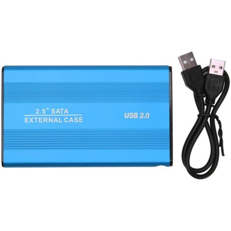 Disque dur externe 2.5" portable USB 2.0 500GB bleu pour PC et voyage, plug & play