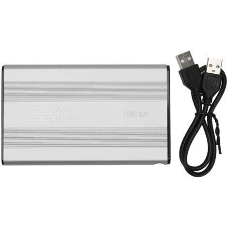 Disque dur externe 2.5" USB 2.0 500GB argent, portable et léger pour PC et voyage, plug & play haute vitesse.