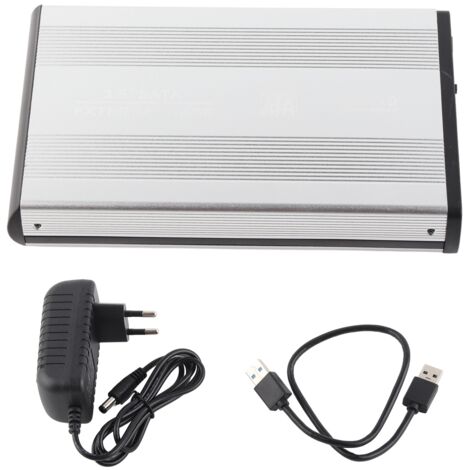 Disque dur externe 4TB USB 3.0 5Gbps, boîtier aluminium 3,5 pouces pour PC et voyage, 100‑240V avec prise UE
