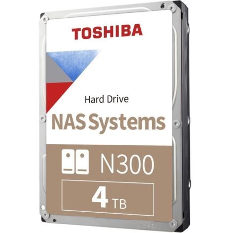 Disque dur interne - TOSHIBA - N300 - 4 To - 7200 tours/min - SATA
