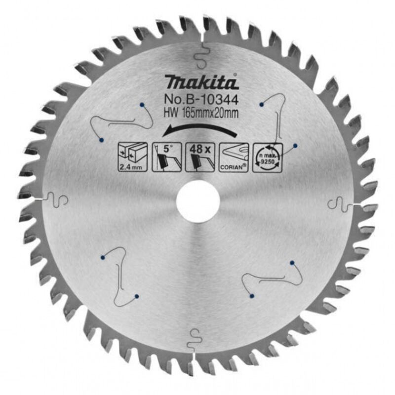 Lame Carbure Makita B 10344 Forme Tcg Spécialisée Corian Pour Scies Plongeantes Ø 165 Mm - vue 3