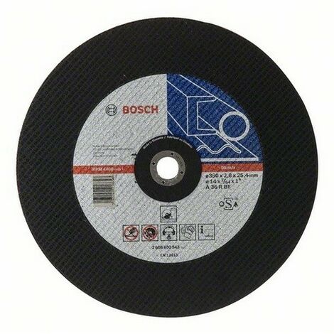 Disque EXPERT à tronçonner BOSCH à moyeu plat Spécial métaux 350X2.8X25.4 MM - 2608600543