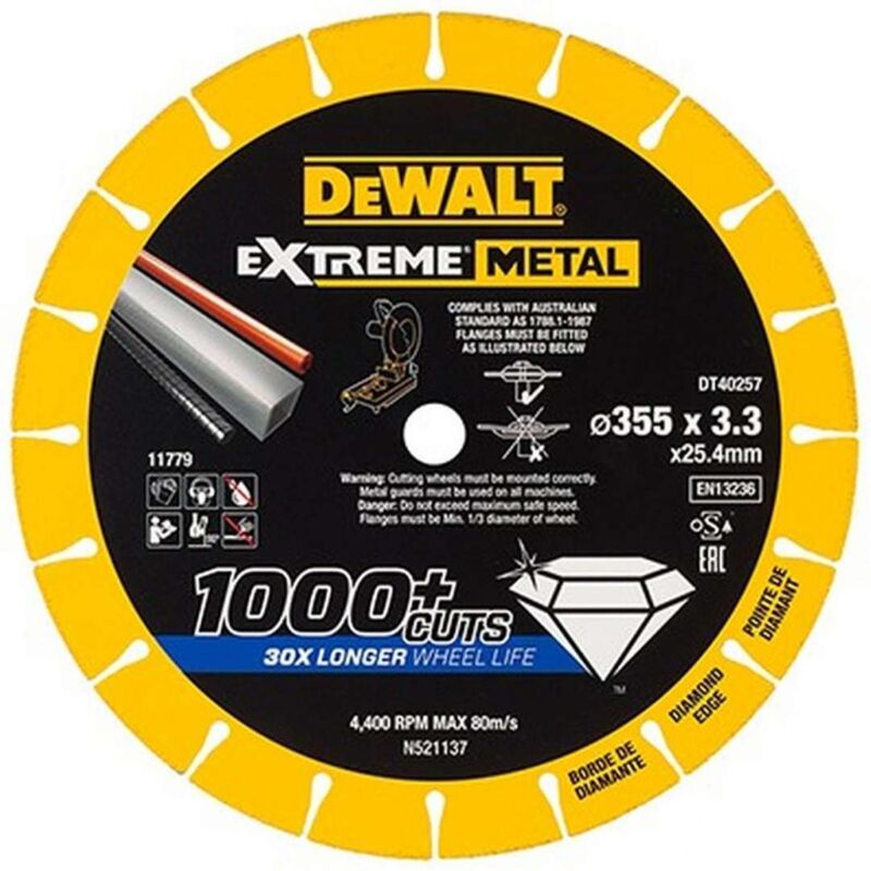 Dewalt - Accessoires - Disque à tronçonner diamanté pour métal 355x25,4 mm DT40257