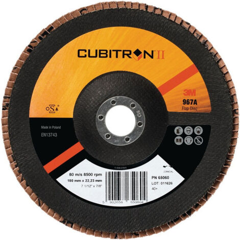 Disque lamelle Cubitron™ II 967A D.125mm K.40+ fl.INOX CO 3M (Par 10)