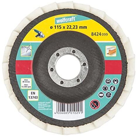 Disque lamelle feutre WOLFCRAFT 8424099 pour meuleuse Ø115