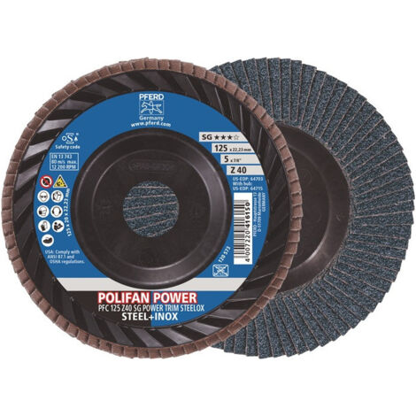 Disque lamelle TRIM STEELOX D.125mm K.40 PFC/B/T29 STA/VA ZK Z PFERD (Par 10)