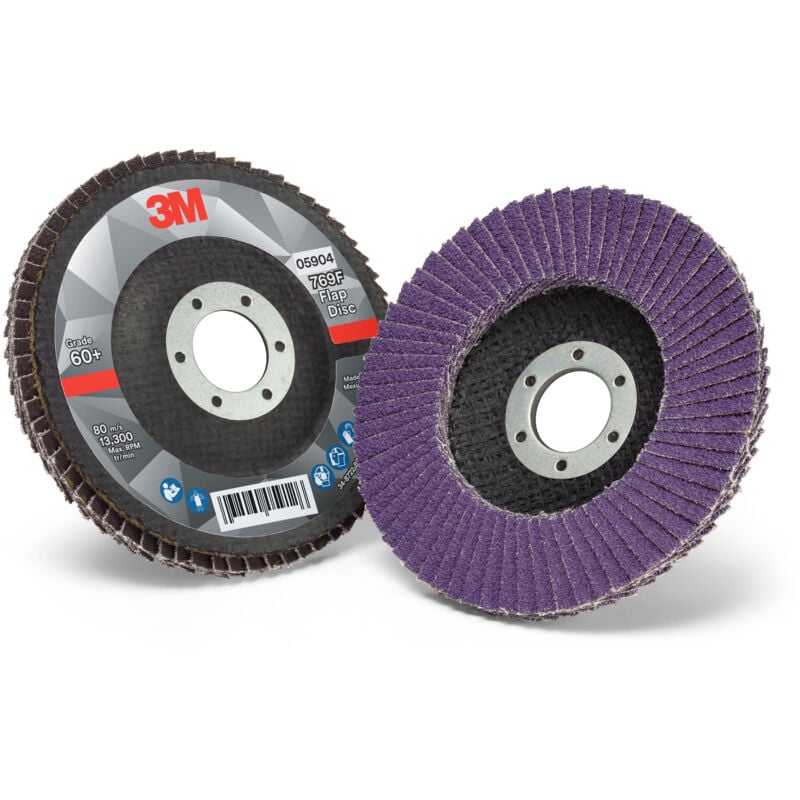 3M - Disque abrasif 769F, P80, ø 125mm ( Prix pour Boîte de 10 )