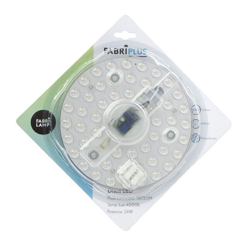 Disque LED 24 W 4000 K rond blanc 17 x 17 x 2,5 cm 1872 lm Disque LED 24 W 4000 K rond blanc 17 x 17 x 2,5 cm 1872 lm