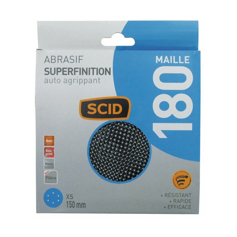 SCID Disque auto-agrippant diam.150mm  Grain 180 x5