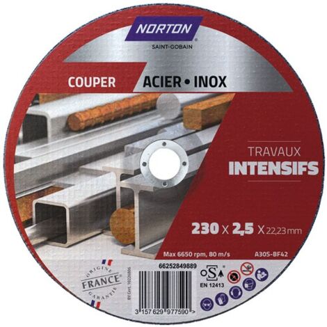 Disque Métaux 230x2.5 Travaux Intensifs - Norton