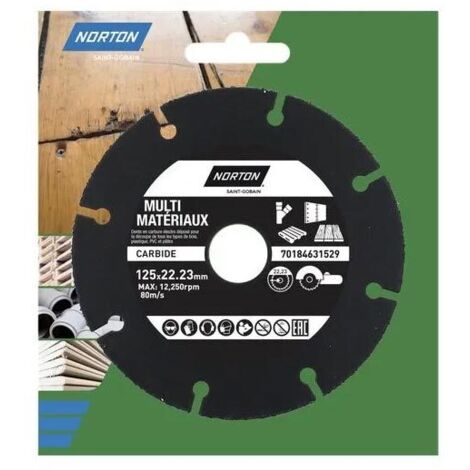 Disque Multimatériaux Carbide 125mm Norton