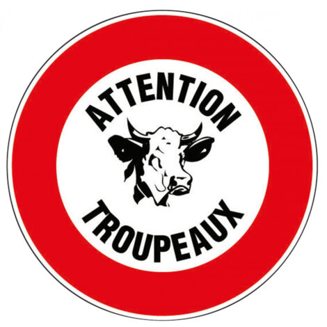 Disque plastique ø 30 cm  attention troupeaux