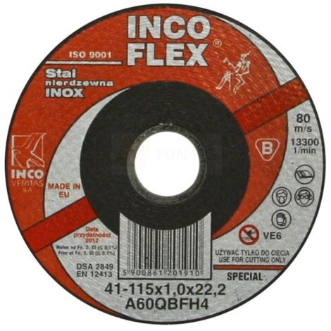 DISQUE PLAT INOX T1A 1151.022 - T1A 115 1 IN