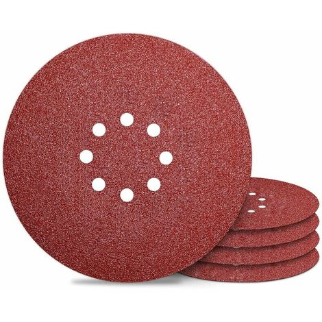Disque Ponçage 225 mm Disques Abrasif 8 Trous Grain 80 pour Ponceuse Murale Papier Abrasifs 50 PCS