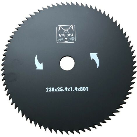 Disque pour débroussailleuse 80 dents Ø 230 mm  Alésage Ø25.4mm Acier Carbone GREENCAT