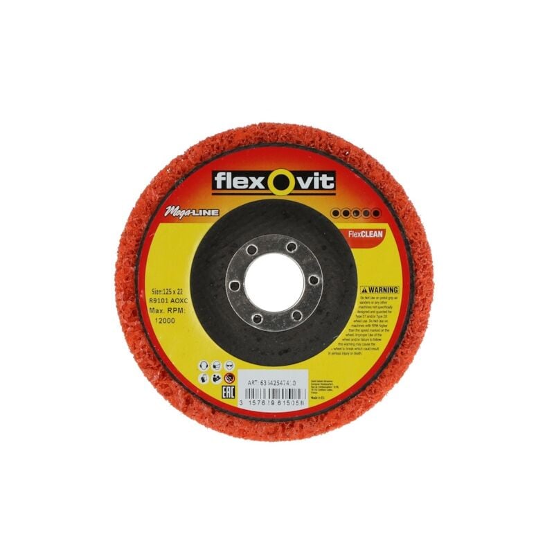 Disque abrasif incorporé Rapid Strip - Ø125 mm - Grain 1 (très gros) Flexovit