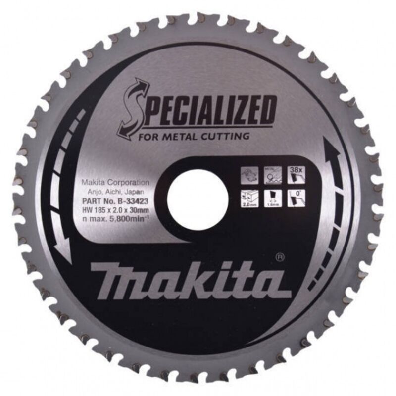 Makita - B-33423 Lame Scie Circulaire tct spécialisée 185x30mm 38T Métal