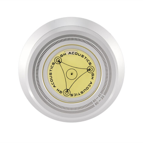 Disque Stabilisateur de Platine Vinyle 60Hz avec Niveau à Bulle et Serre-Joint pour Tourne-disques Argenté