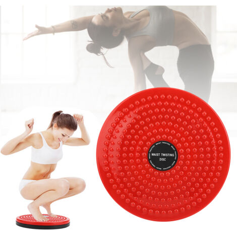 Disque tournant pour la taille - Équipement minceur multifonction avec magnétothérapie pour le sport et la maison - Rouge