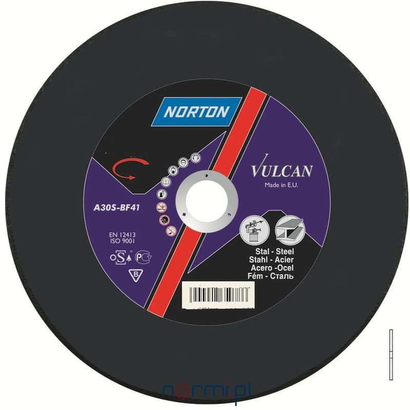 Norton - Disque de tronconnage vulcan Diam. 300 Epaisseur 3.5 pour Acier -66252925457