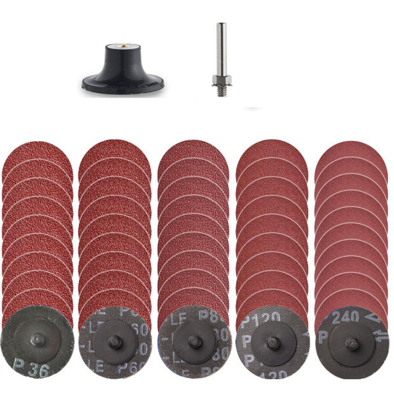 Disques à Changement Rapide De 50mm, Support De Disque 1/4', Disques Abrasifs Pour La Préparation De Surface, De Polissage, Les Bavures Et La