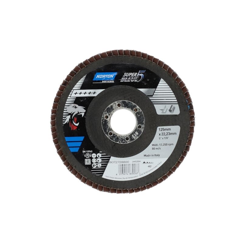 Norton - Disque à lamelles super bleue 5 SB5 - ø 125 mm - Grain 40