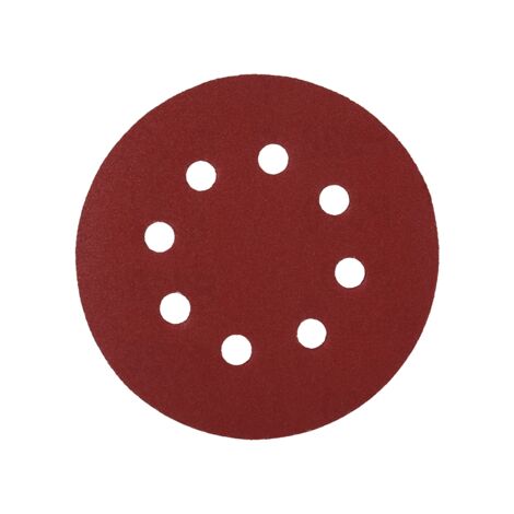 Disques à poncer rouges de 125 mm, papiers abrasifs à 8 trous (grain 320)