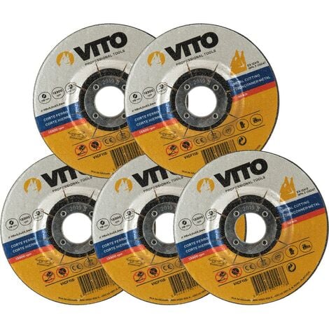Disques à tronçonner 115 mm Lot de 5 VITO METAL Alesage 22,2mm Usage intensif