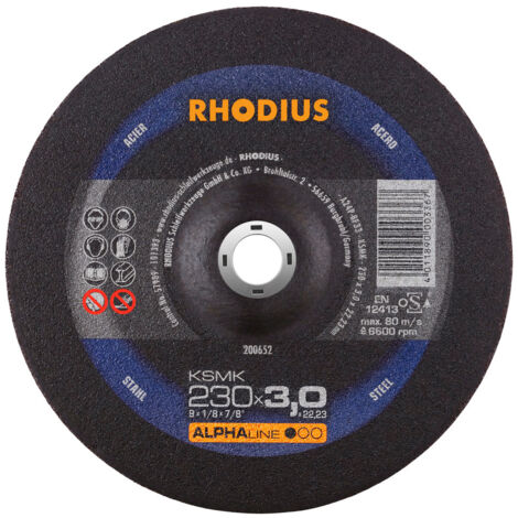 Disques à tronçonner acier 230 x 3,0 x 22,23 - RHODIUS KSMK F42