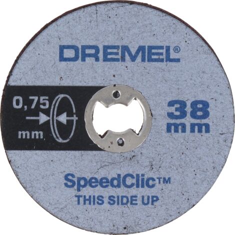 Disques à tronçonner fins Dremel SC409 SpeedClic, jeu d'accessoires avec 5 disques à tronçonner pour couper des tuyaux métalliques, de l'acier trempé, du cuivre, des panneaux de cloison sèche et bien 