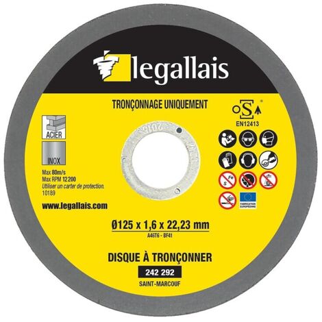 Disques à tronçonner métaux inox plat Saint Marcouf 230x2x22.23 en boîte de 25 - SIDAMO