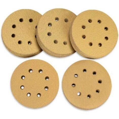 Disques abrasifs 125 mm crochet-boucle – Lot de 100 unités (grains 60, 80, 120, 150, 220) pour ponceuse orbitale aléatoire