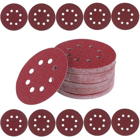 Disques Abrasifs 125mm Grain Mixte 40/60/80/120/180/240/320/400/600/800 Papier Poncer 100 Pièces 8 Trous Disque Poncage pour Ponceuse Excentrique