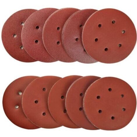 Disques abrasifs 150 mm (100 pièces) – Grains 40 à 2000 – Pour ponceuse excentrique 6 trous – Ponçage, polissage & dérouillage