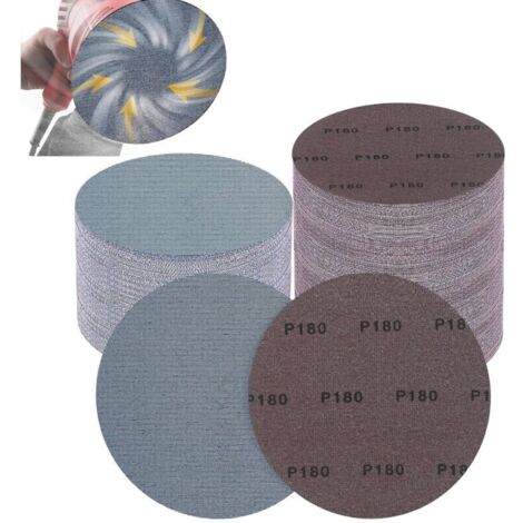 Disques Abrasifs 150 mm, 30 Pièces Filet Céramique Crochet et Boucle, Grain 180 Pour Meulage et Polissage du Bois et Métal