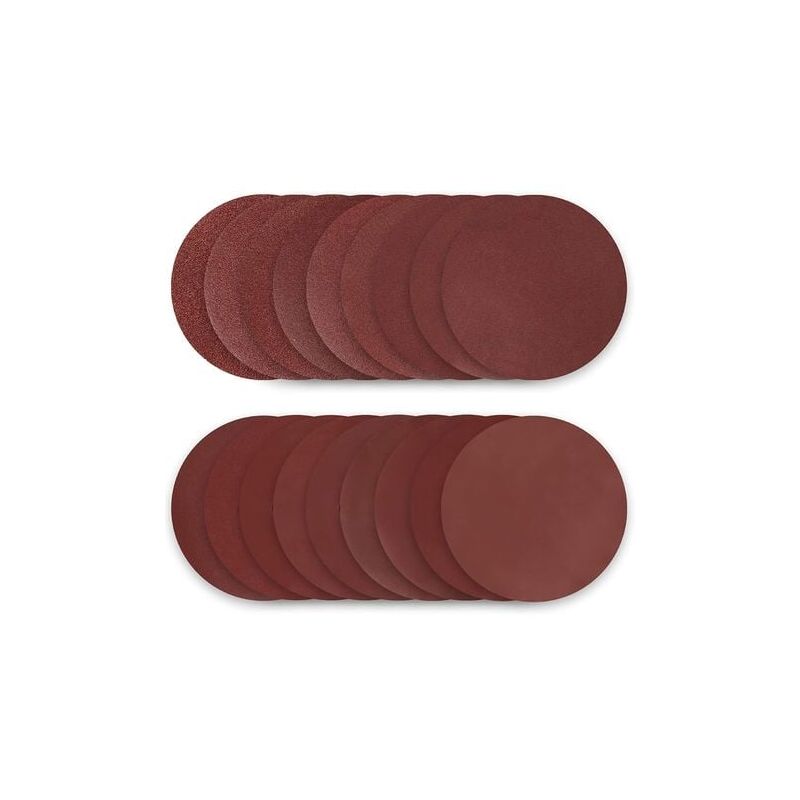 Disque de Ponçage, Lot de 50 Papier de Verre à Fixation en Nylonpour Ponceuse Excentrique ø 180 mm Disques Abrasifs de
