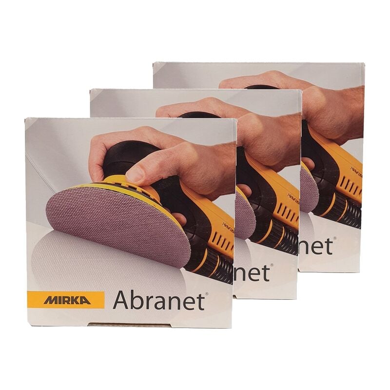 Disques abrasifs Abranet Mirka 125 mm x150 - auto-agrippant, micro-perforée - Pack de 3 boites Épaisseur du grain: p 80 (Moyen: Dégrossissage)